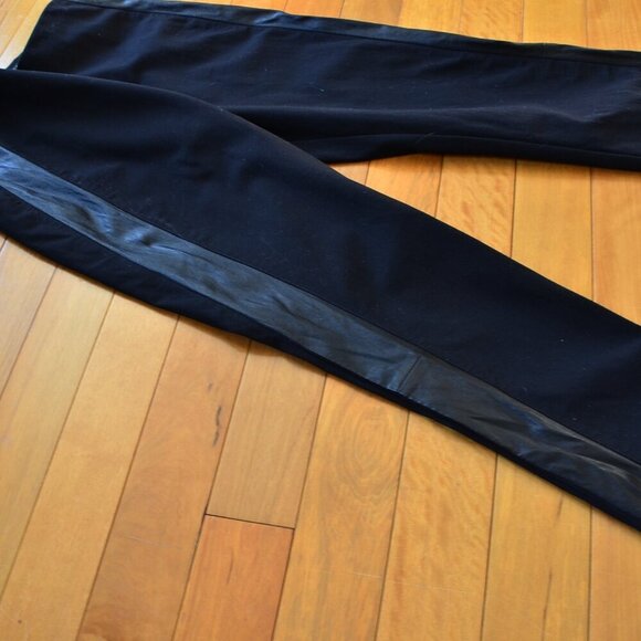 Rag & Bone Black Dani Pants with Leather Side Stripe Size 12 Women - Picture 8 of 9